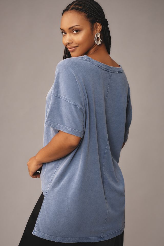 The Jordyn Cotton-Slub Crew-Neck Oversized Tee by Pilcro #5