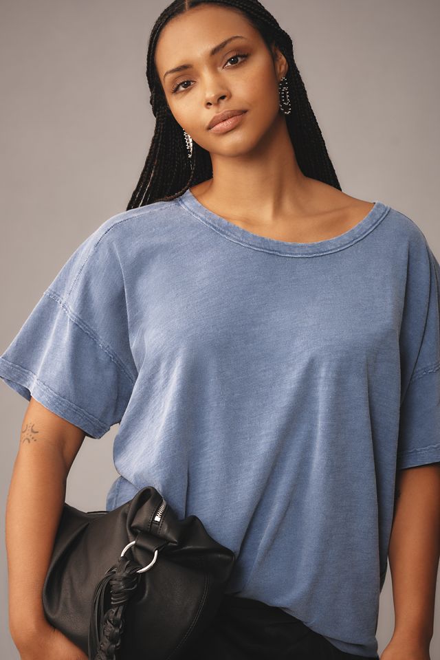 The Jordyn Cotton-Slub Crew-Neck Oversized Tee by Pilcro #4