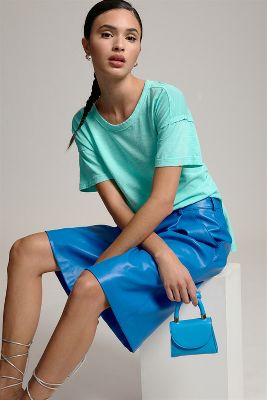 Pilcro Sustainable Perfect Oversized Tee In Blue