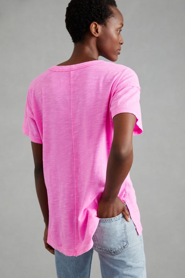 Neon Pink Washed Oversized T Shirt