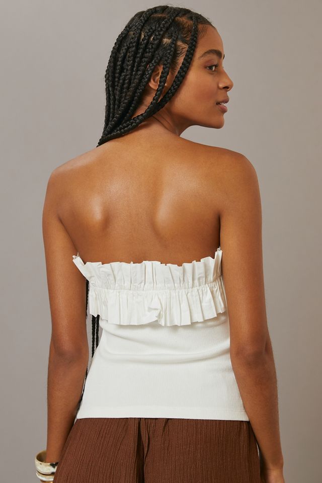 Maeve Poplin Ruffle Tube Top #2