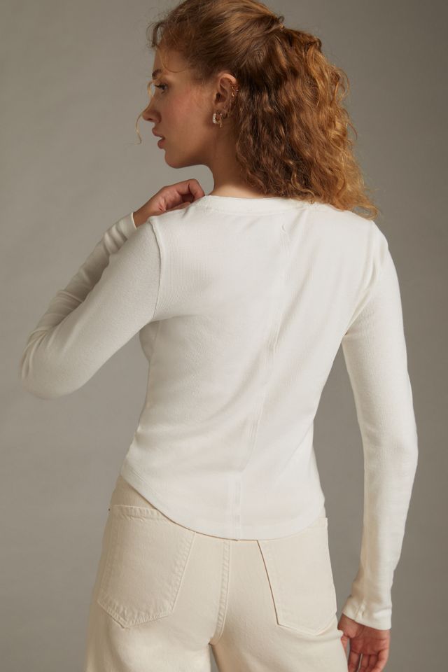 The Andie Ribbed Henley Top by Pilcro #2