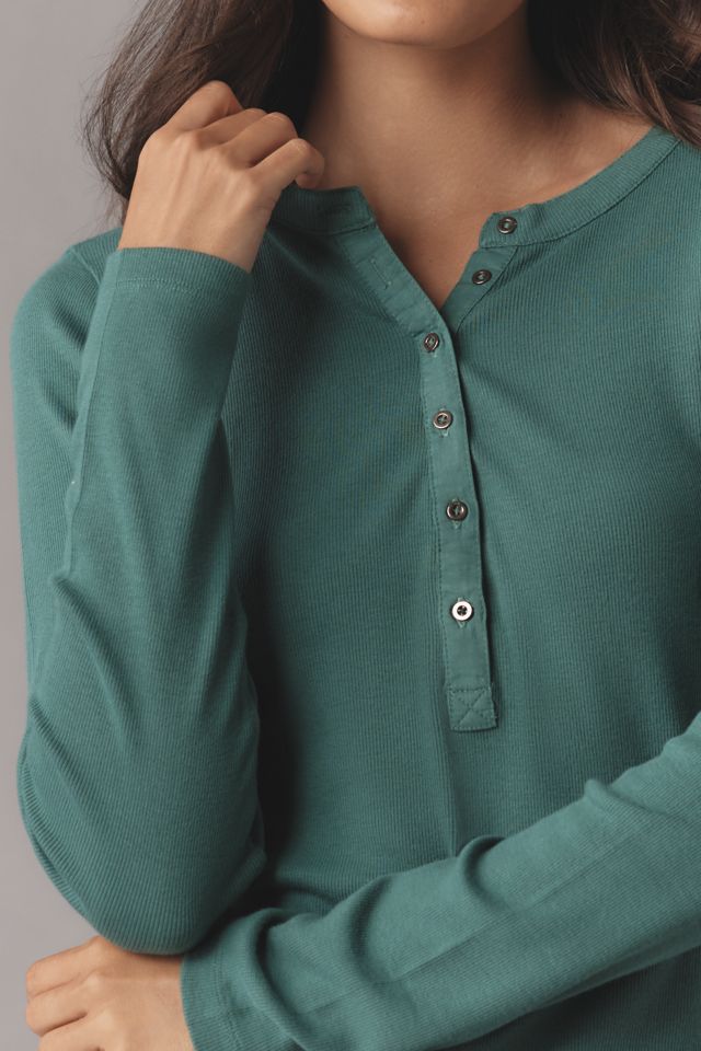 The Andie Ribbed Henley Top by Pilcro #1