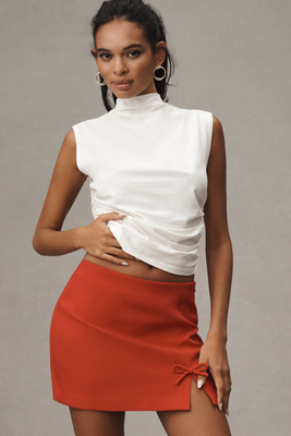 Maeve Mock-neck Shell Top In White