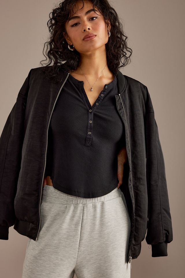 The Andie Ribbed Henley Top by Pilcro: Short-Sleeve Edition #8