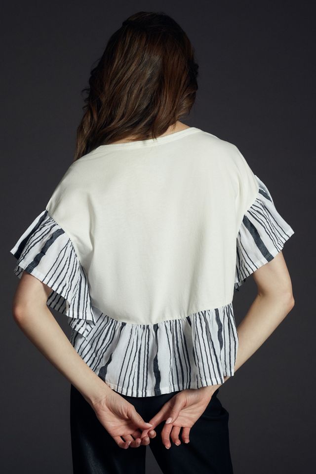 Pilcro Graphic Band Babydoll Tee #1