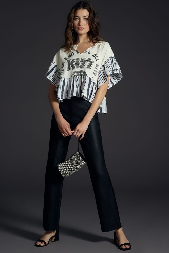 Pilcro Graphic Band Babydoll Tee #2