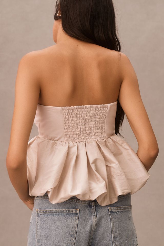 By Anthropologie Strapless Babydoll Bubble Top #2
