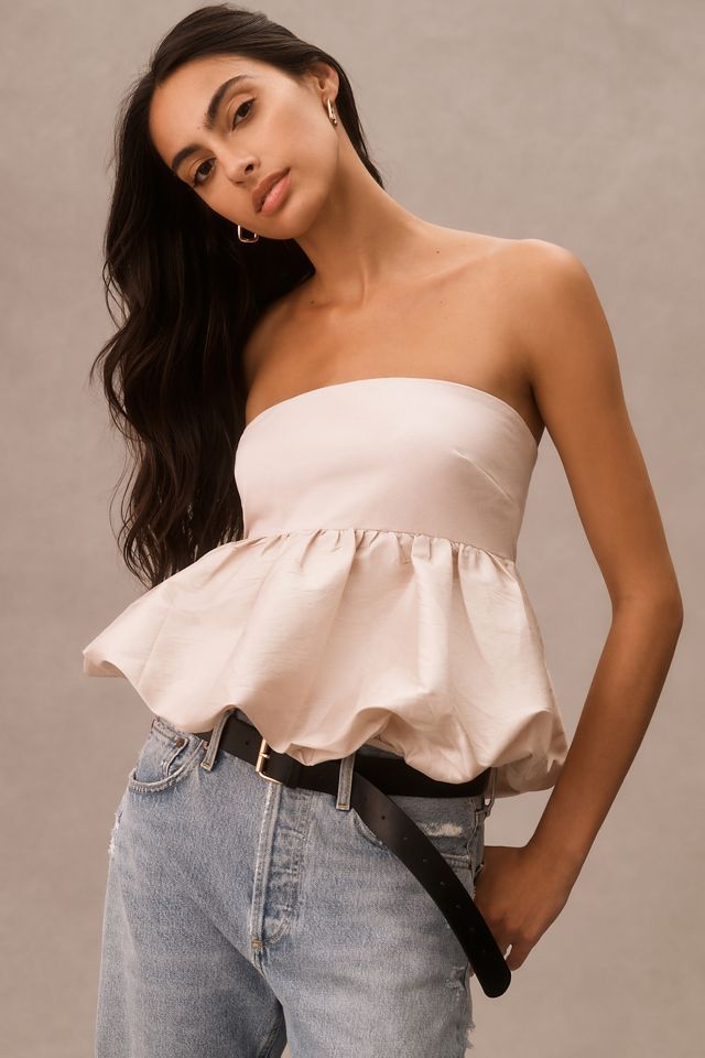 By Anthropologie Strapless Babydoll Bubble Top #1