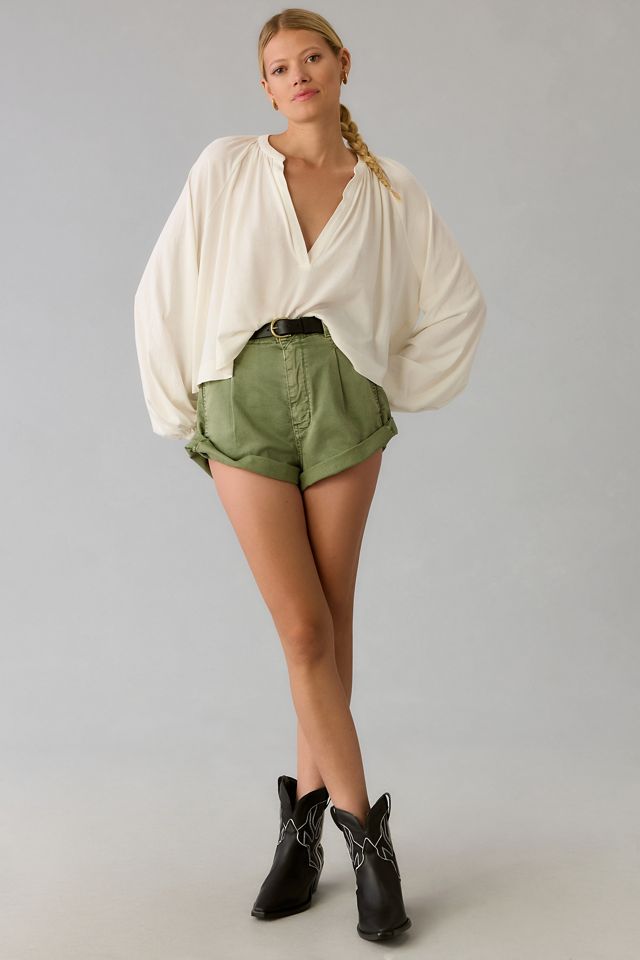 Maeve Split-Neck Pleated Blouse #2