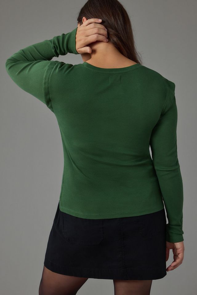 Maeve Long-Sleeve Ribbed Layered Top