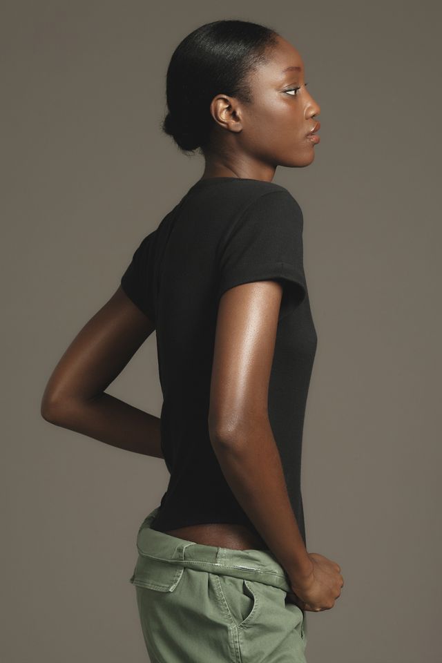 The Andie Ribbed Henley Top by Pilcro: Short-Sleeve Edition #2