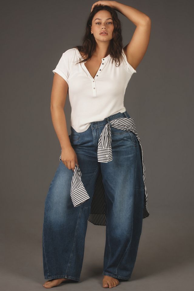 The Andie Ribbed Henley Top by Pilcro: Short-Sleeve Edition #10