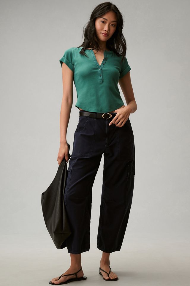 The Andie Ribbed Henley Top by Pilcro: Short-Sleeve Edition #5