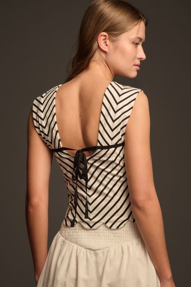 Maeve Square-Neck Cropped Tee #1