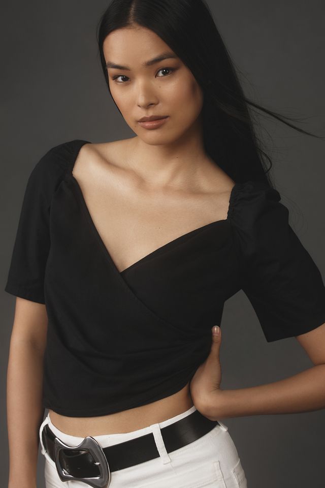 By Anthropologie Puff-Sleeve Wrap Top #3