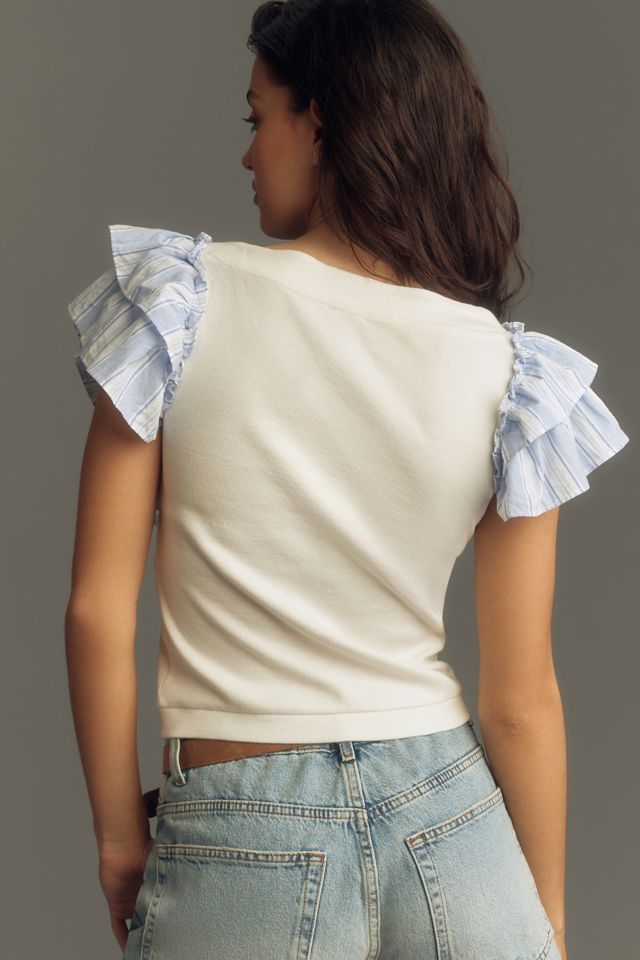 Maeve Ruffled Cropped Top #2