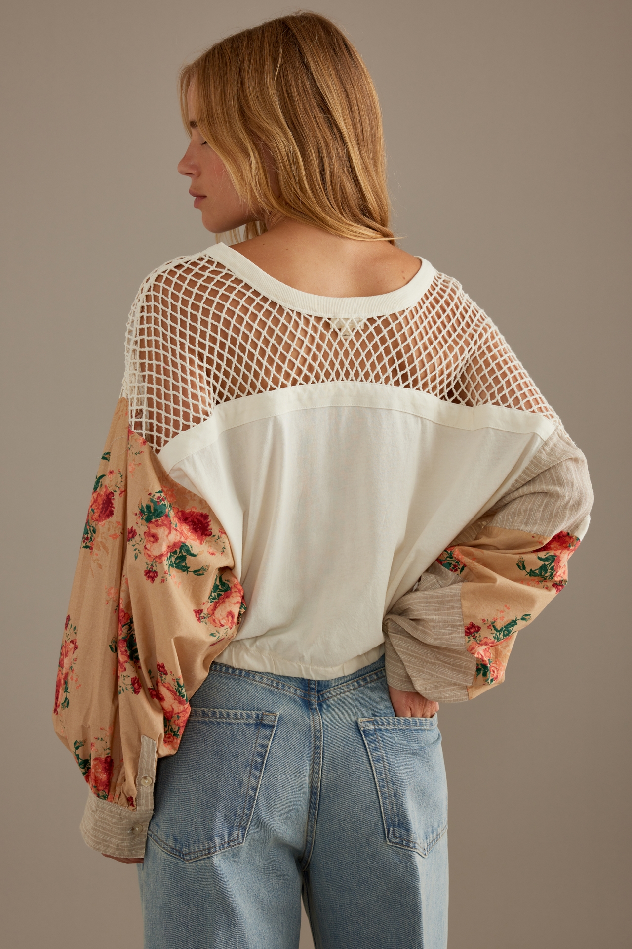 Pilcro Patchwork Batwing Top