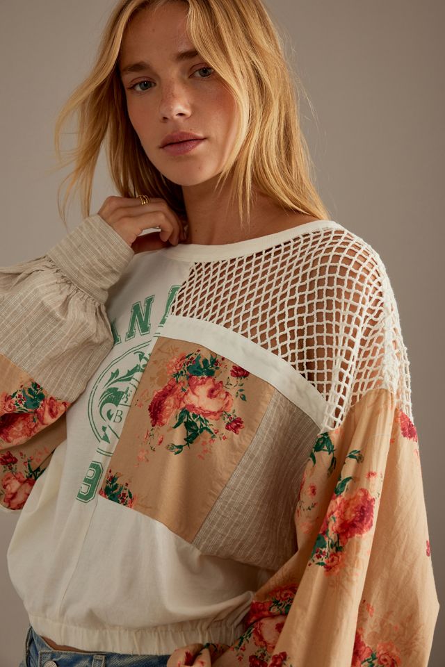 Pilcro Patchwork Batwing Top | Anthropologie