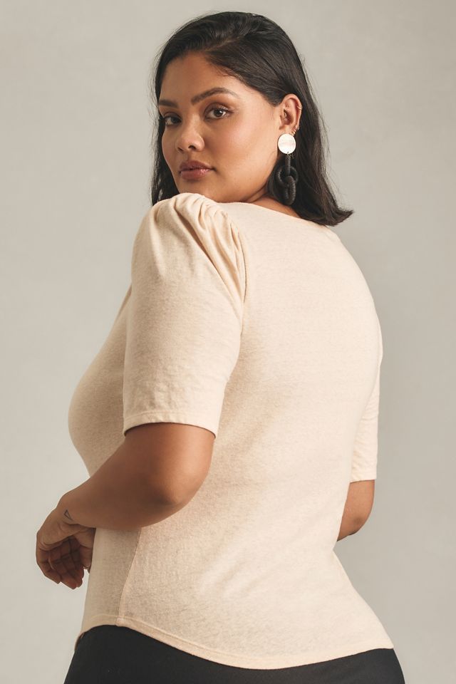 By Anthropologie Puff-Sleeve Henley Top #5