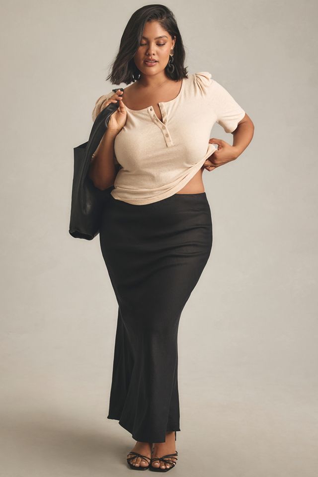 By Anthropologie Puff-Sleeve Henley Top #4