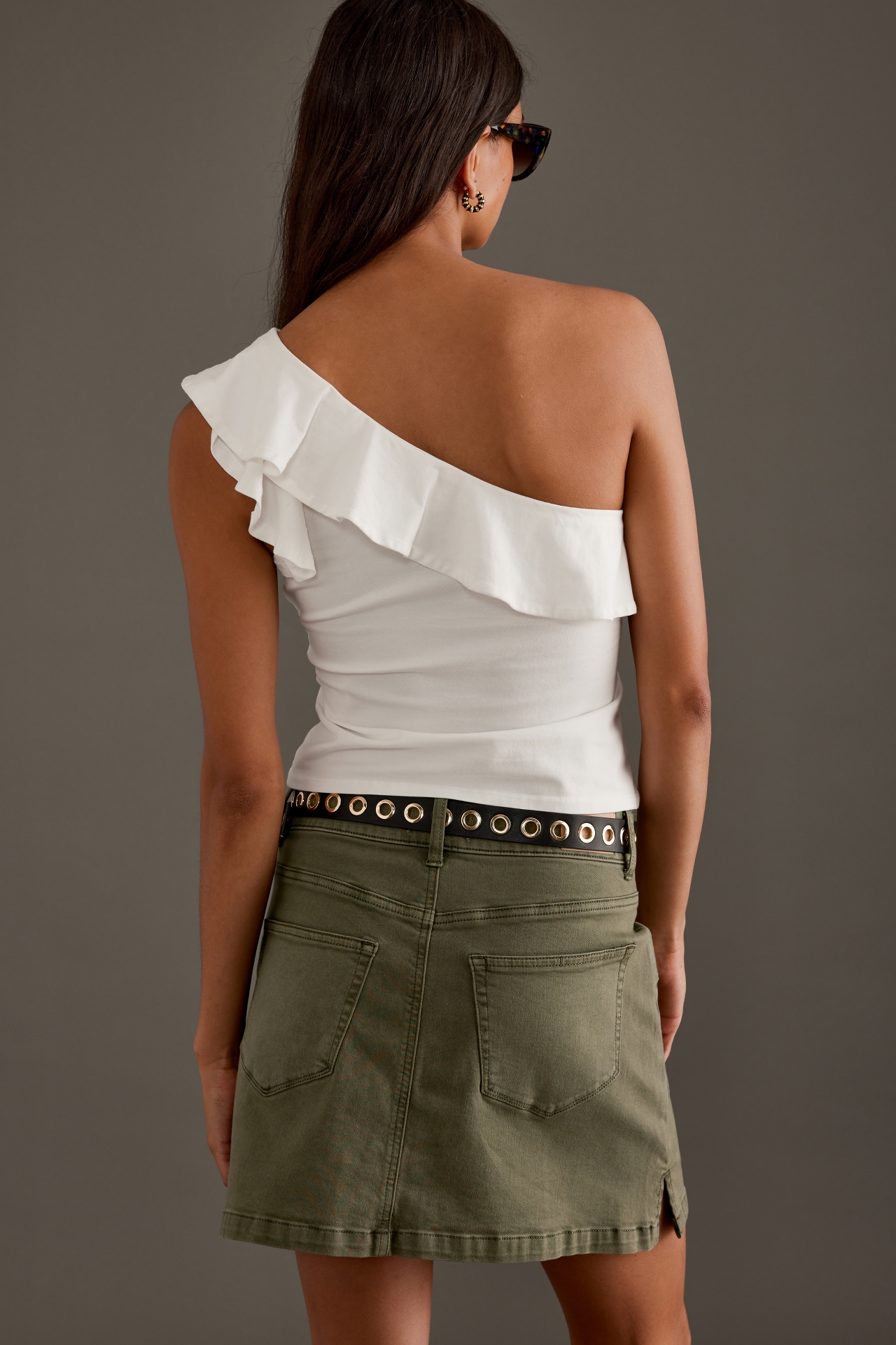 Maeve One-Shoulder Ruffled Top