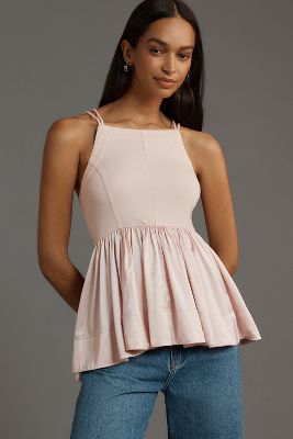 Shop By Anthropologie Sleeveless Peplum Tunic Top In Pink