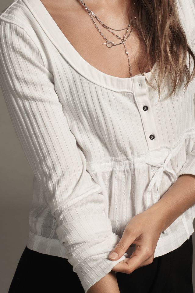 Pilcro Long-Sleeve Scoop-Neck Babydoll Top #3
