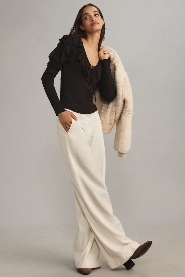 By Anthropologie Long-Sleeve Ruffle Top #2