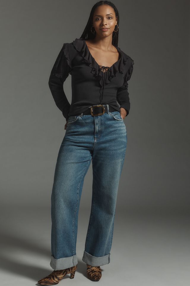 By Anthropologie Long-Sleeve Ruffle Top #7