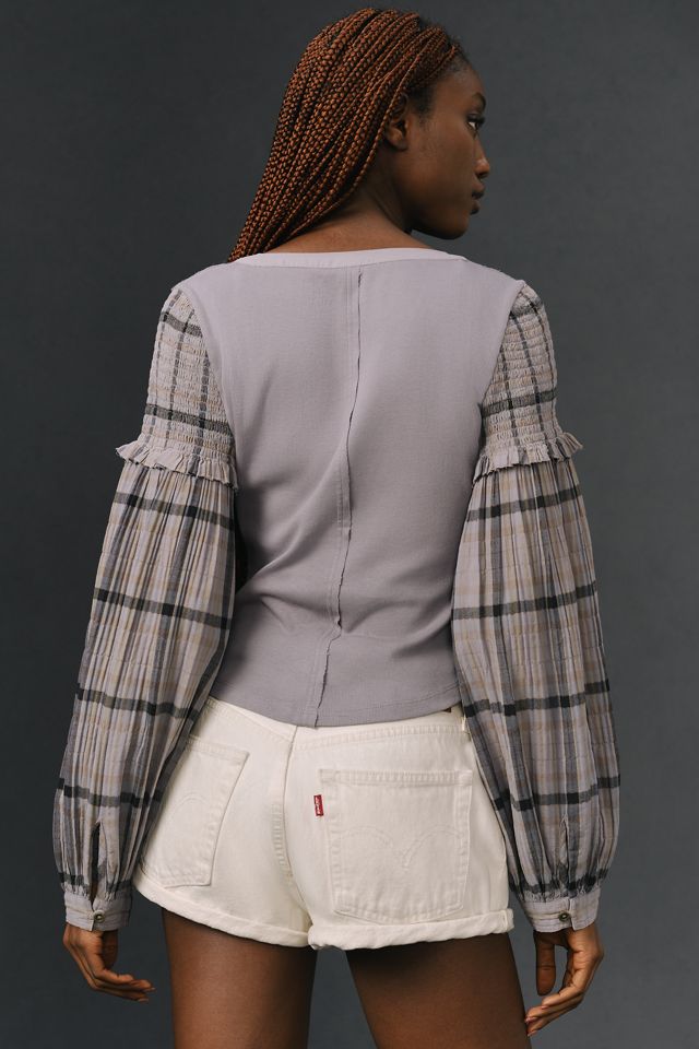 Pilcro Ballon-Ärmel Henley Top #1