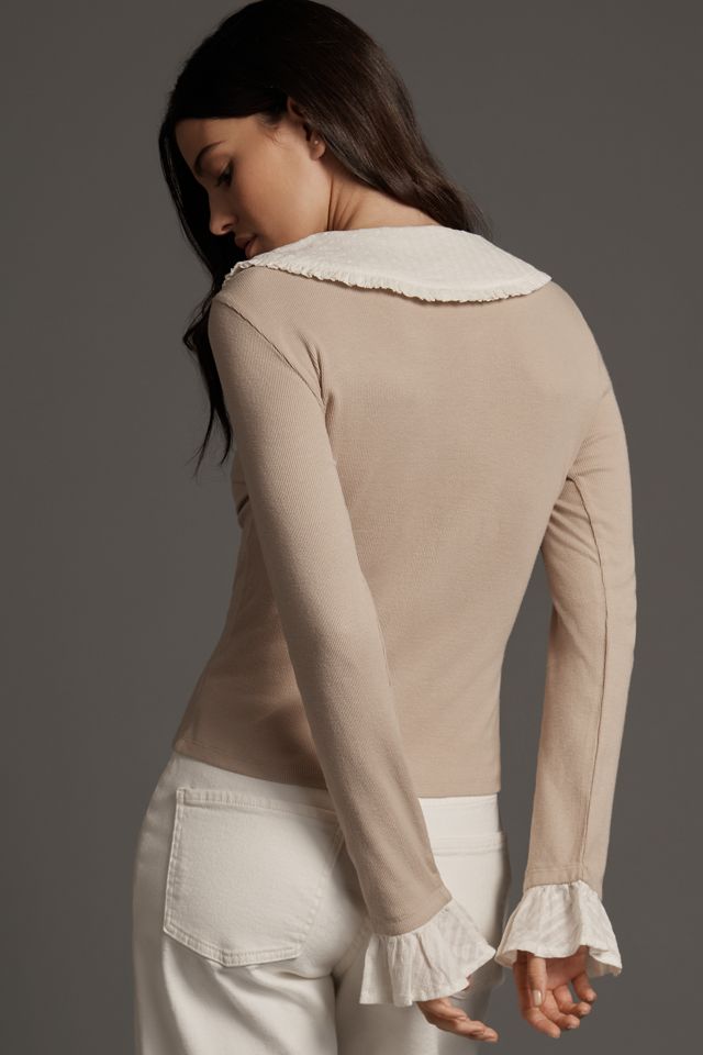 The Keira Collared Button-Front Blouse by Pilcro: Long-Sleeve Edition #1