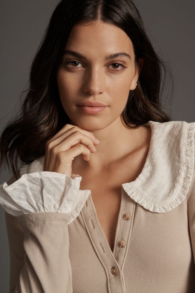 The Keira Collared Button-Front Blouse by Pilcro: Long-Sleeve Edition #2