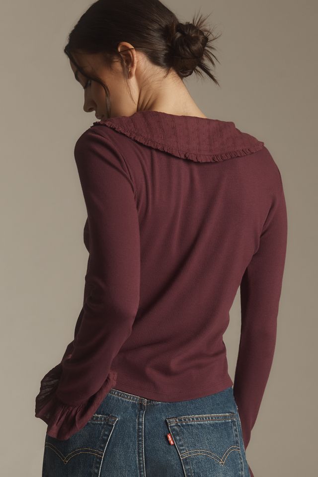 The Keira Collared Button-Front Blouse by Pilcro: Long-Sleeve Edition #1