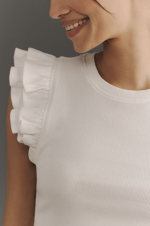 Maeve Ribbed Ruffle Tank Top #2