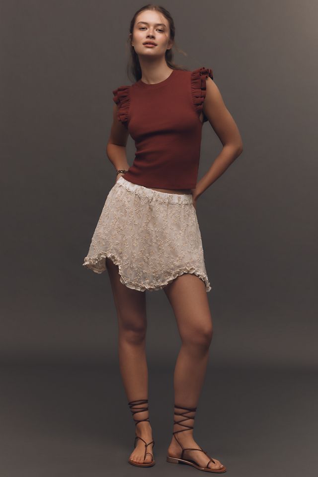 Maeve Ribbed Ruffle Tank Top #2