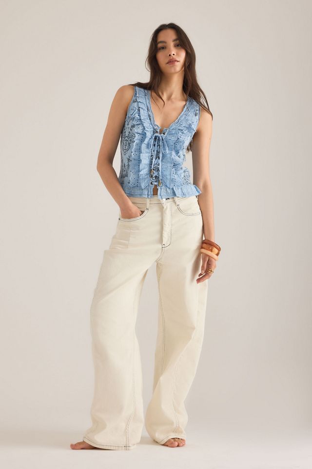 Pilcro Eyelet Ruffle Tank Top #2