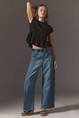 The Tabby Ruched Cap-Sleeve Tee by Pilcro