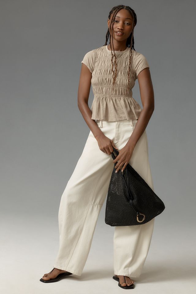 The Tabby Ruched Cap-Sleeve Tee by Pilcro #2