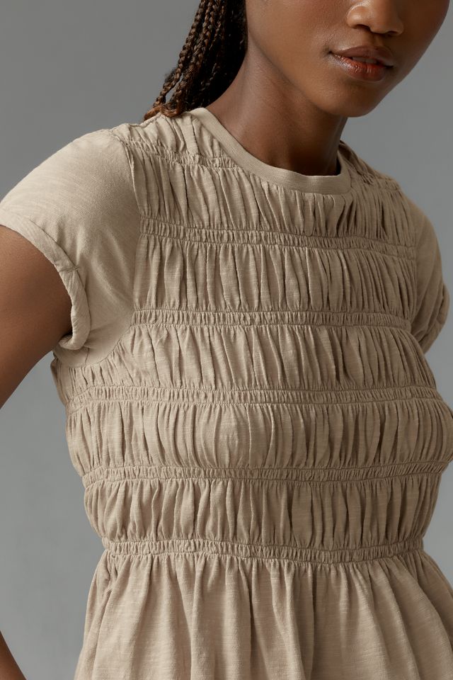 The Tabby Ruched Cap-Sleeve Tee by Pilcro #3