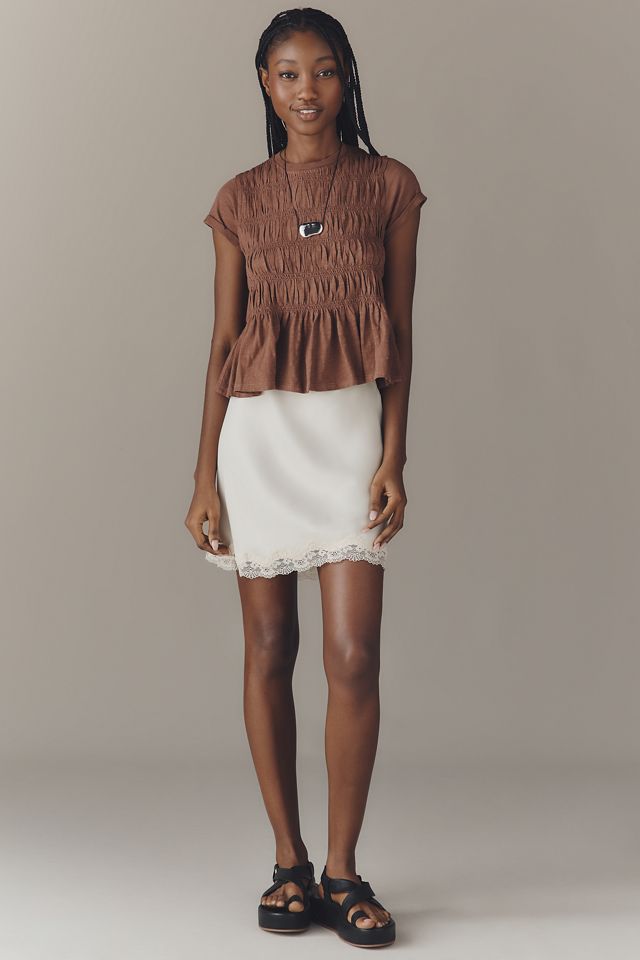 Pilcro Tabby Cotton Smocked Peplum Tee #2