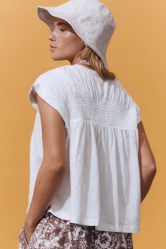 By Anthropologie Smocked Yoke Top #2