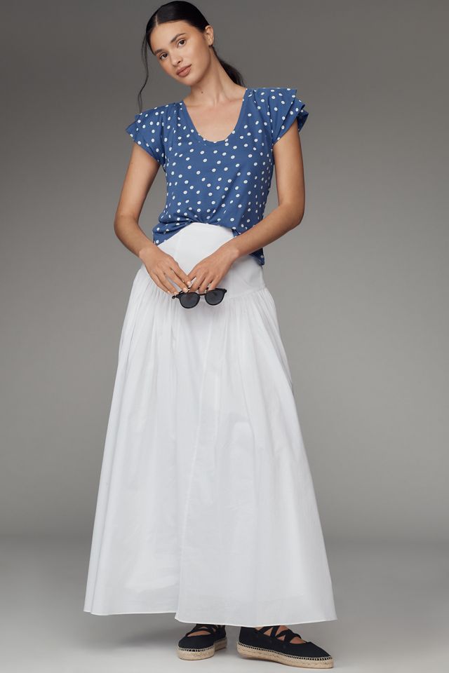 Maeve Scoop-Neck Flounce-Sleeve Tee #2