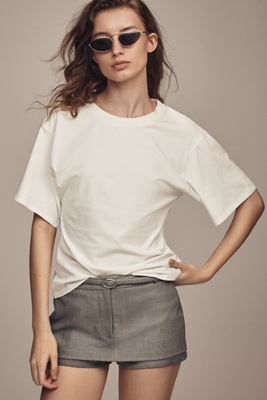 By Anthropologie Short-Sleeve Fitted Waist Top