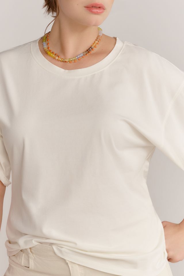 By Anthropologie Short-Sleeve Fitted Waist Top #3