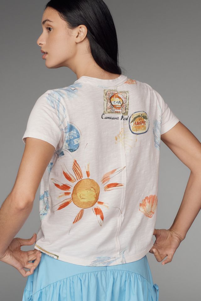 The Bennie Cotton-Slub Crew-Neck Tee by Pilcro: Watercolor Edition #1