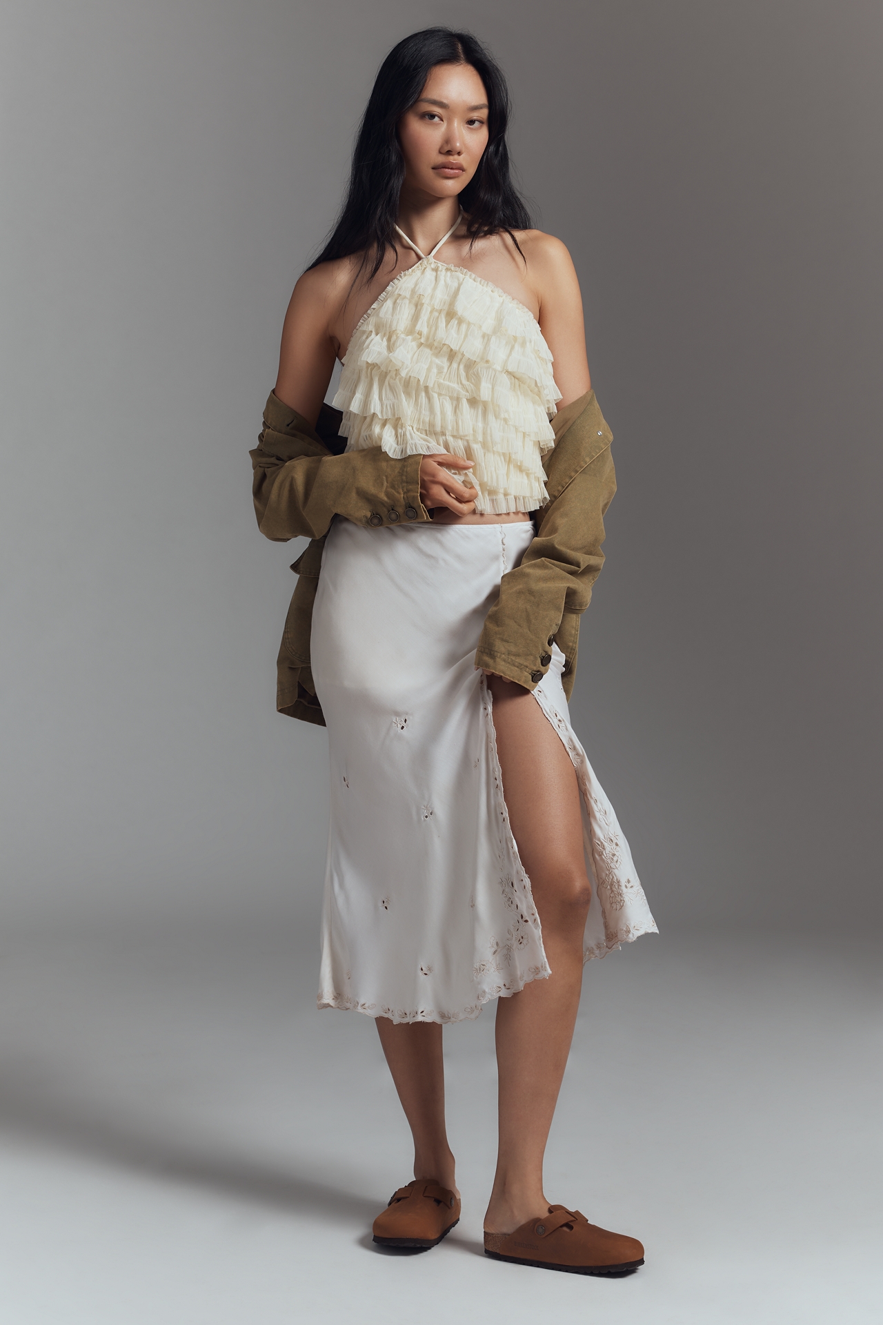 By Anthropologie Halter Ruffle Tank Top​