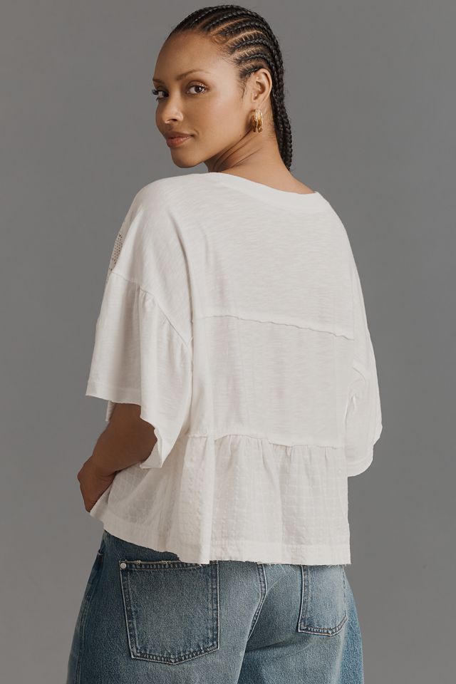 Pilcro Boxy Crochet Babydoll Blouse #1