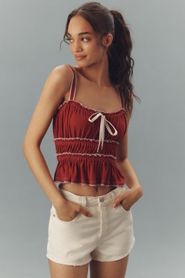 Pilcro Gestufte Rüschen-Saum Gerafftes Muskelshirt