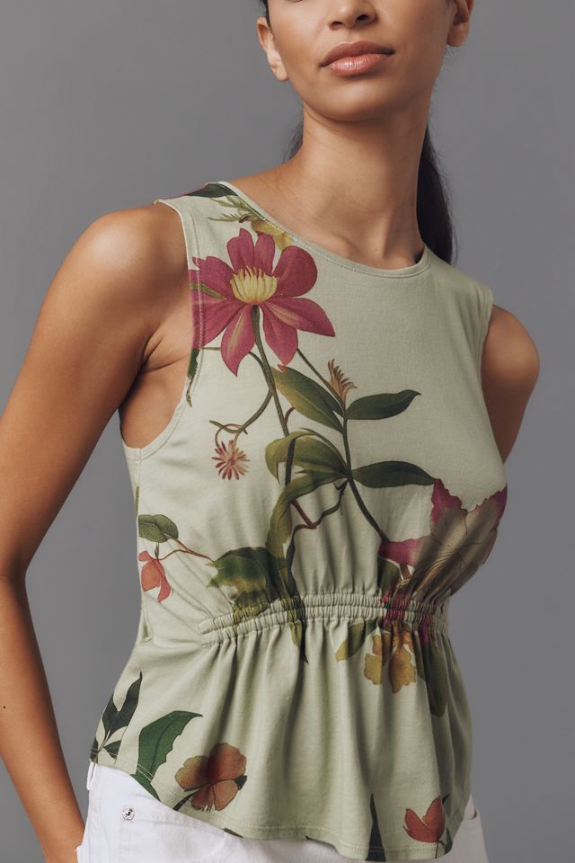 By Anthropologie Cotton Gathered Tank Top #3